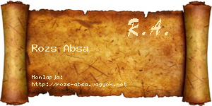 Rozs Absa névjegykártya